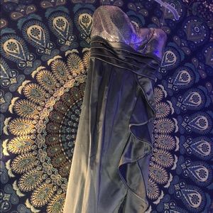 silk satin grey stylish formal dress